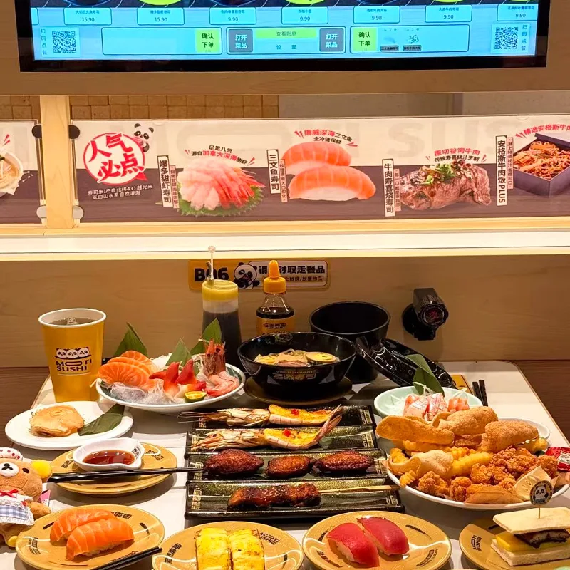 Équipement automatique de bande transporteuse à point fixe pour sushi pour restaurant