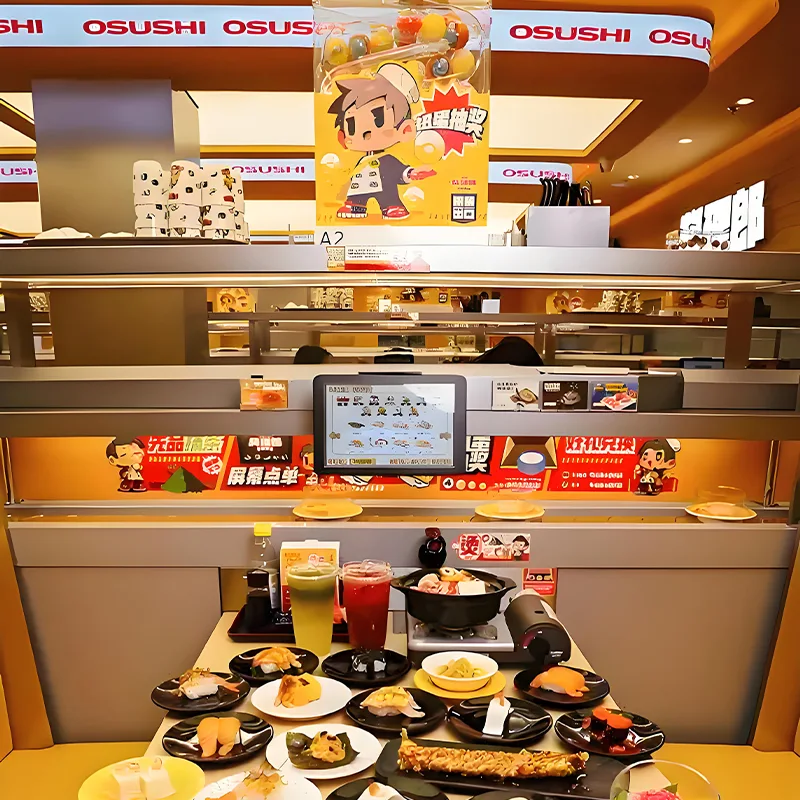 Équipement de convoyeur à sushi rotatif personnalisé